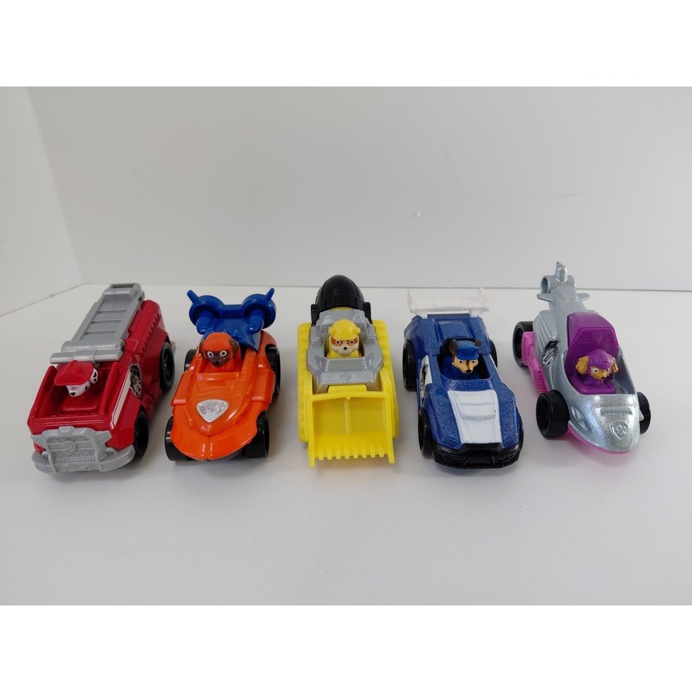 Lot of 5 Paw Patrol True Metal Die-Cast Vehicle Cars